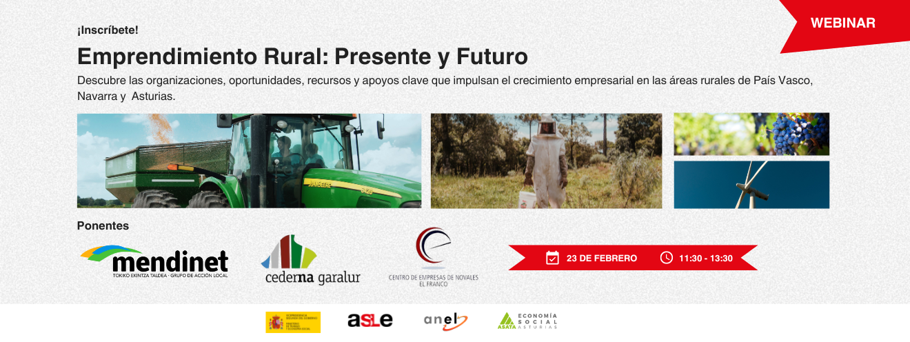 Emprendimiento Rural: Presente y Futuro Descubre las organizaciones, oportunidades, recursos y apoyos clave que impulsan el crecimiento empresarial en las áreas rurales de País Vasco, Navarra y Asturias.